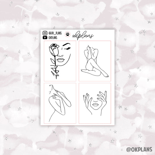 Feminine Line Art Overlay // 0042 // Foiled