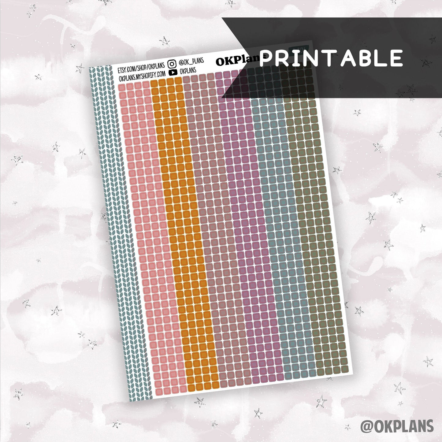 3mm Squares // Bold Blooms // Printable // C-304 // Multicolor Functional