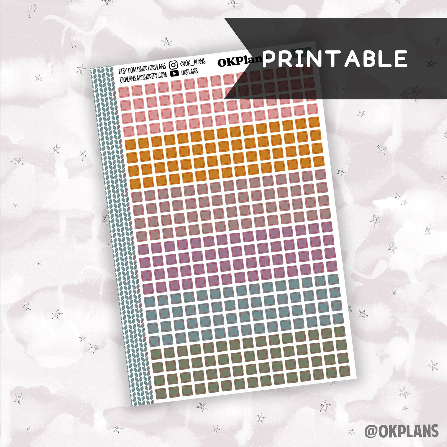 5mm Squares // Bold Blooms // Printable // C-310 // Multicolor Functional