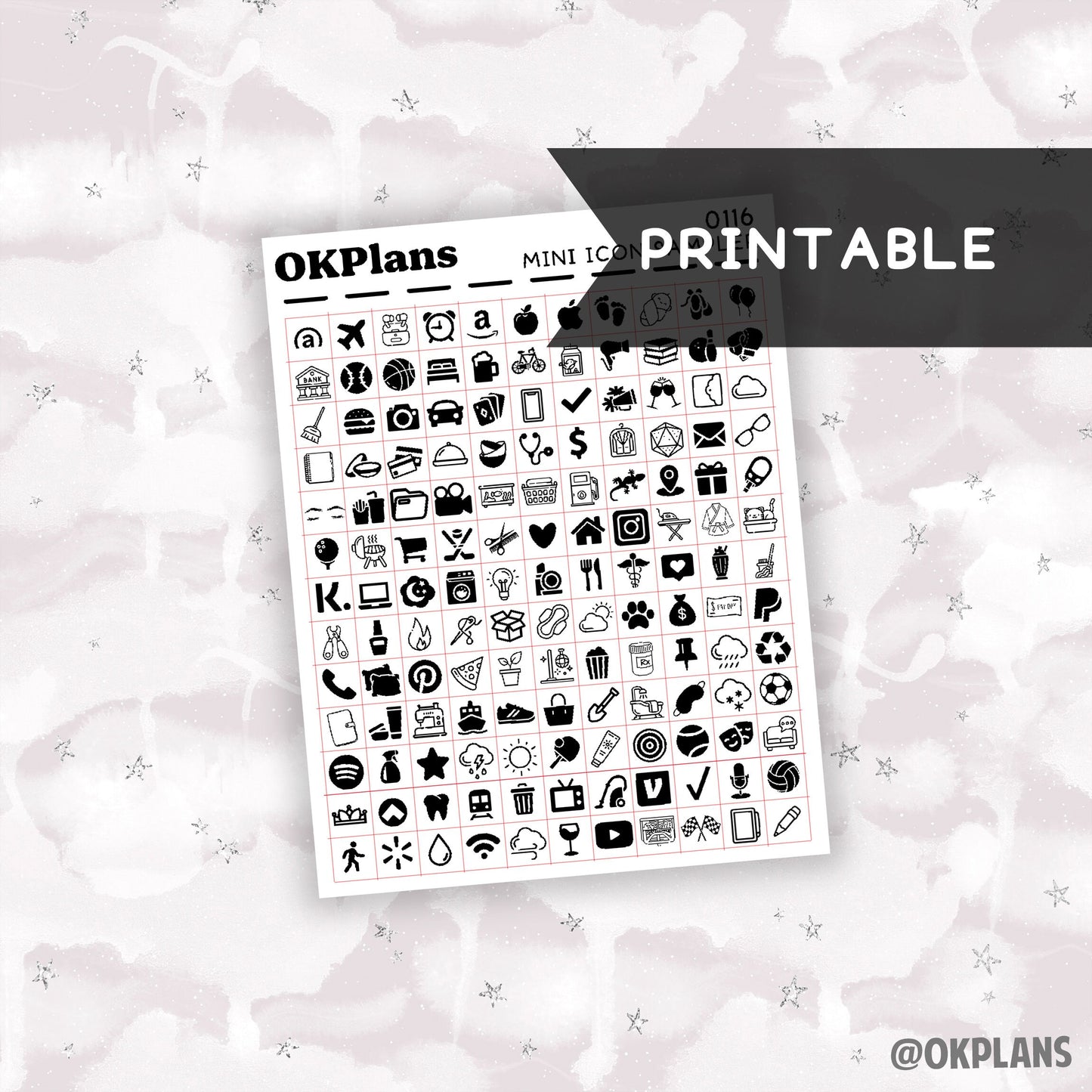 Mini Icon Sampler // Printable // 0116 // Foiled