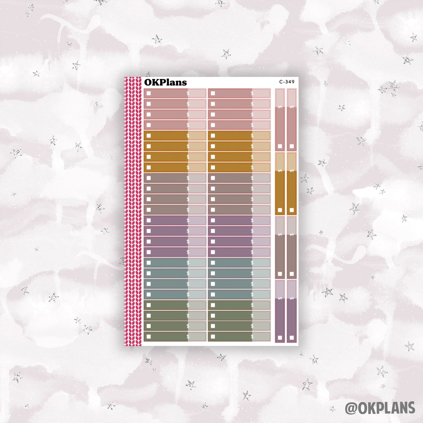 8.5x11 Expense Labels // EC Multi // C-349 // Multicolor Functional