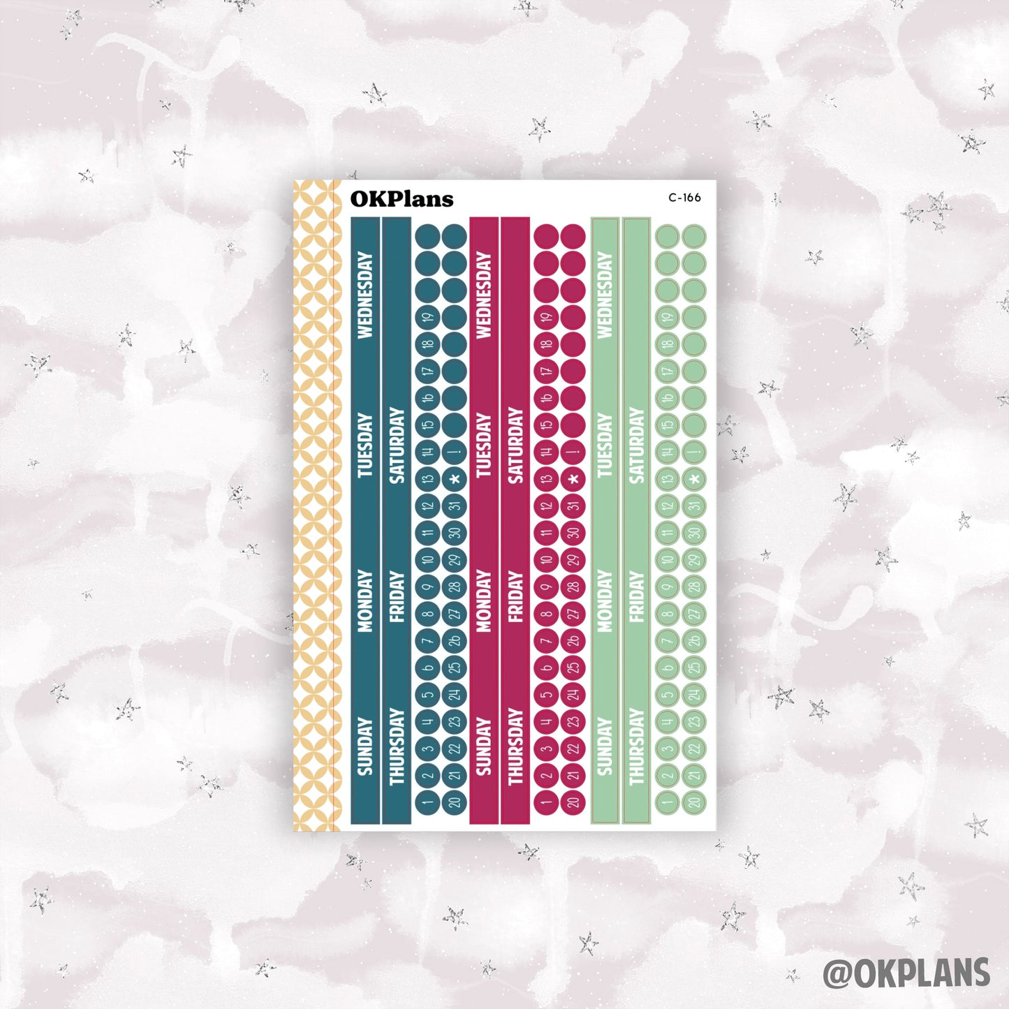 Sunday Start Monthly Strips // Printable // EC 8.5x11