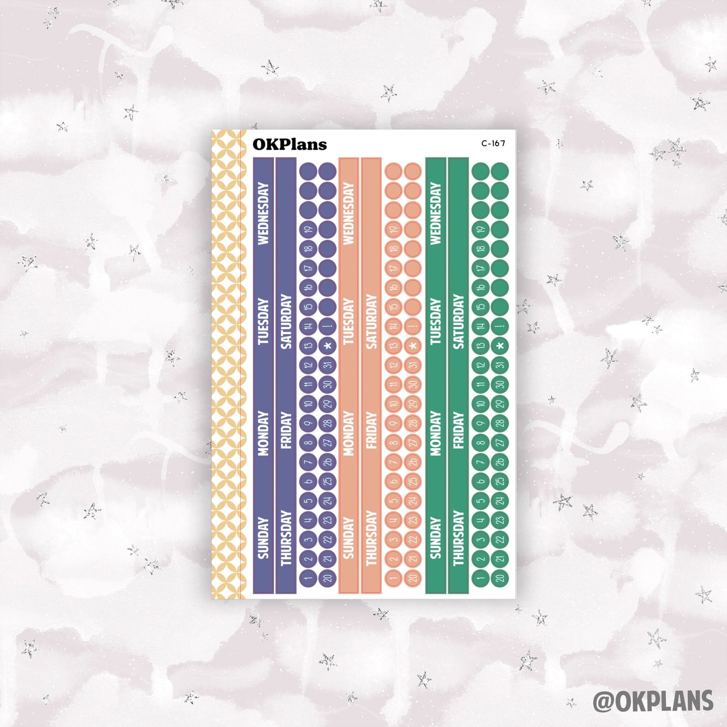 Sunday Start Monthly Strips // Printable // EC 8.5x11
