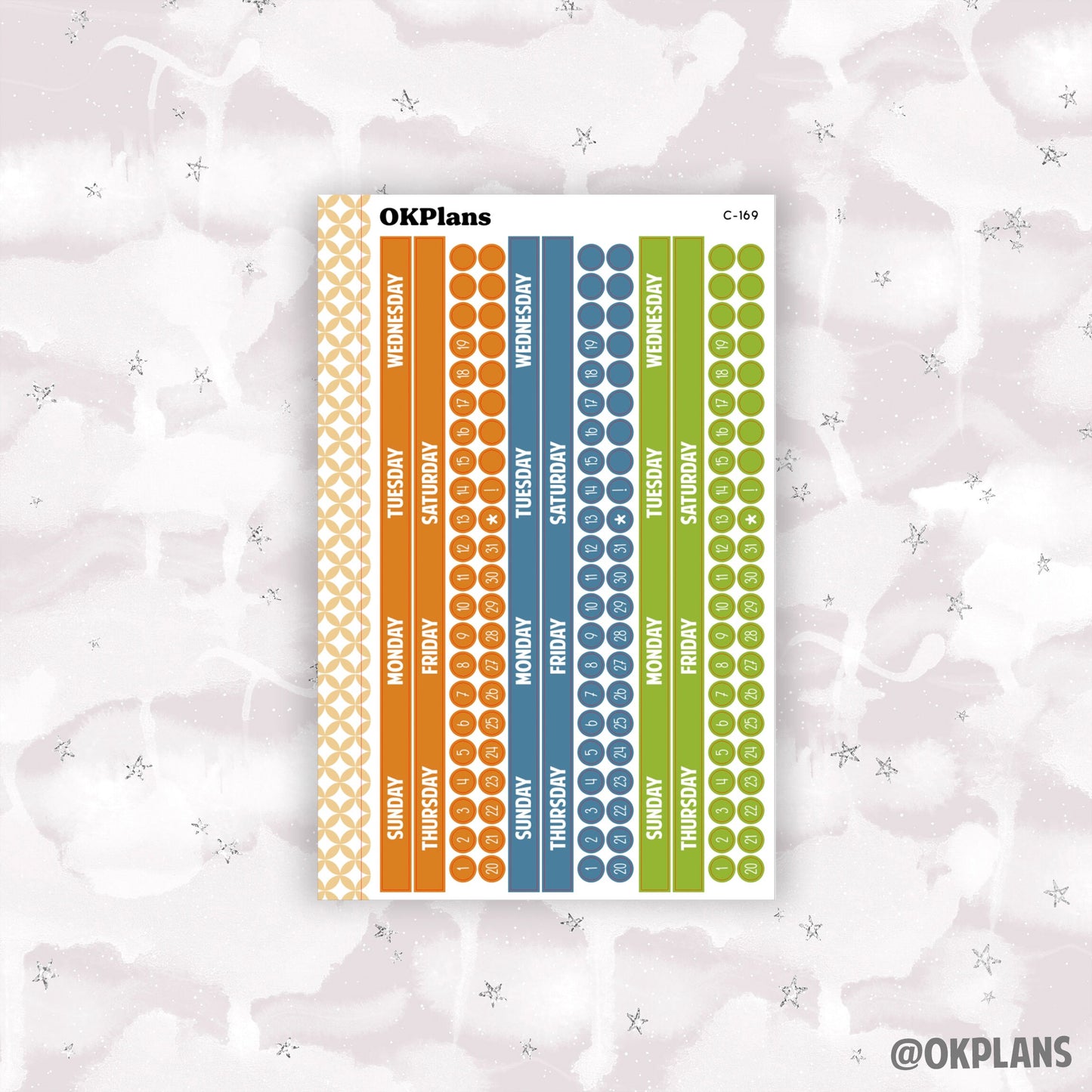 Sunday Start Monthly Strips // Printable // EC 8.5x11