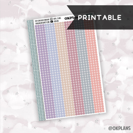 3mm Squares // Canvas // Printable // C-305 // Multicolor Functional