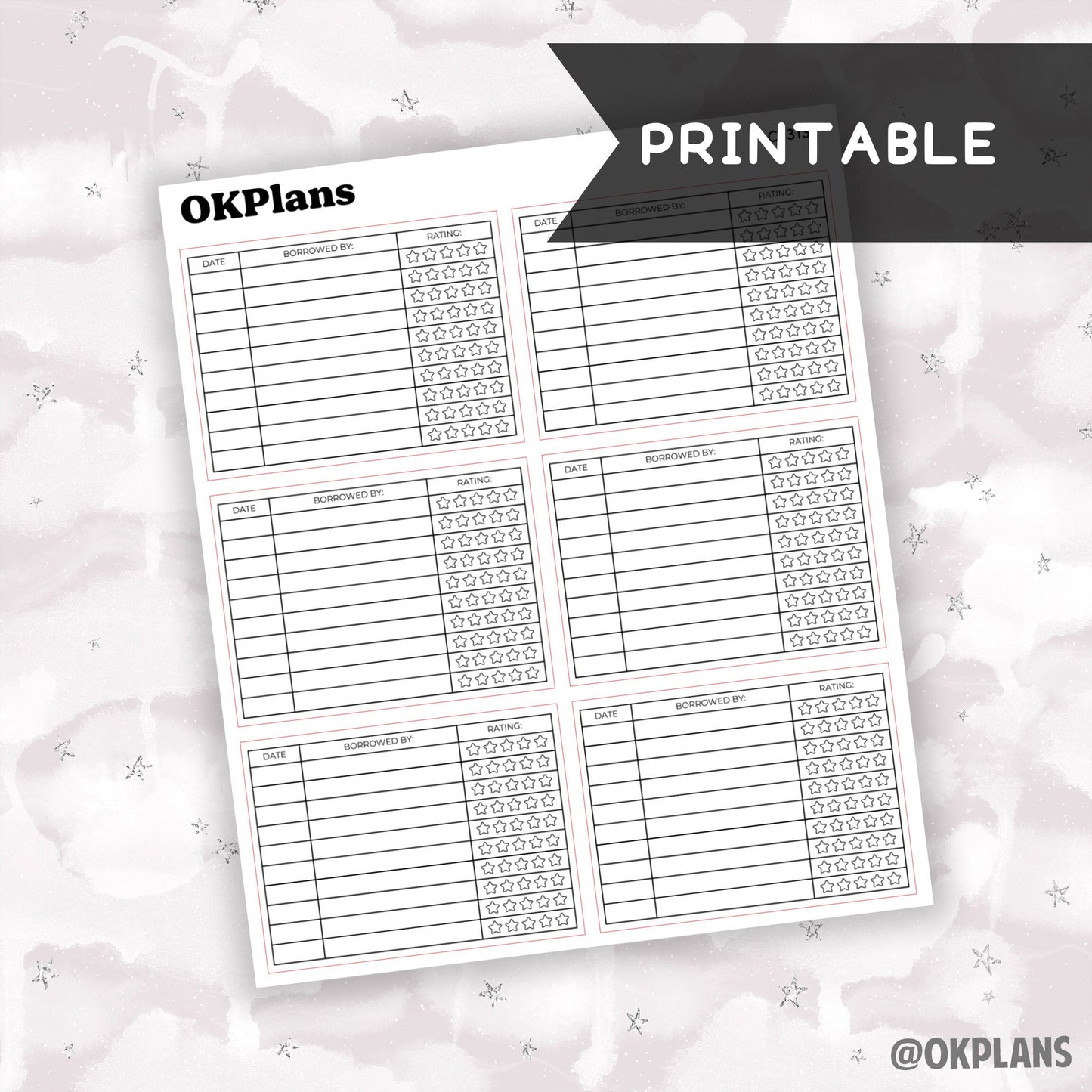 Books Lending Cover Sticker // Printable // C-313 // Functional