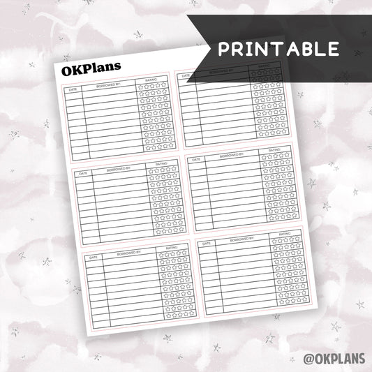 Books Lending Cover Sticker // Printable // C-313 // Functional