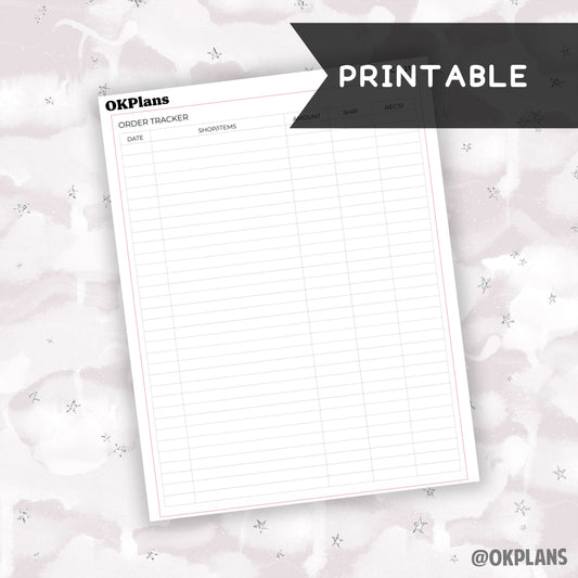 7x9 Order Tracker Sticker // Printable // C-321 // Functional