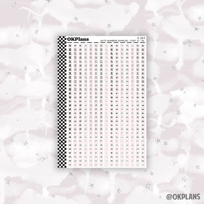 Mini Date Numbers Sampler // C-247 or C-252 // Functional