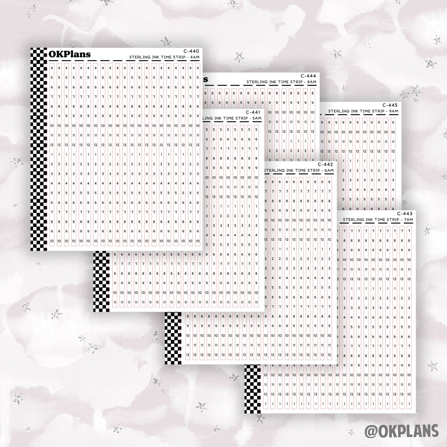 Sterling Ink Time Strips // C-440 or C-441 or C-442 or C-443 or C-444 or C-445 // Functional