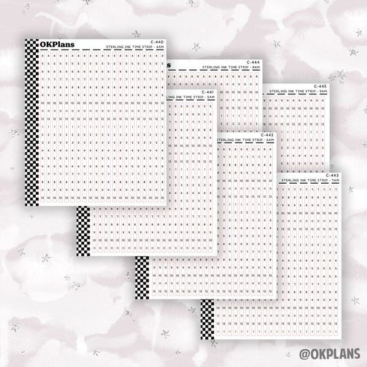 Sterling Ink Time Strips // C-440 or C-441 or C-442 or C-443 or C-444 or C-445 // Functional