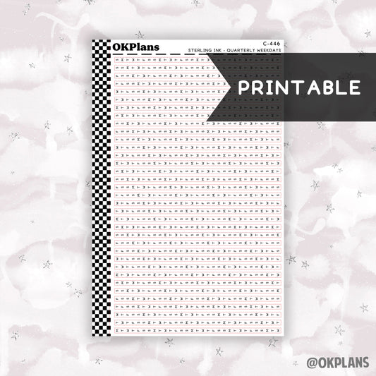 Sterling Ink Quarterly Strips // Printable // C-446 // Functional