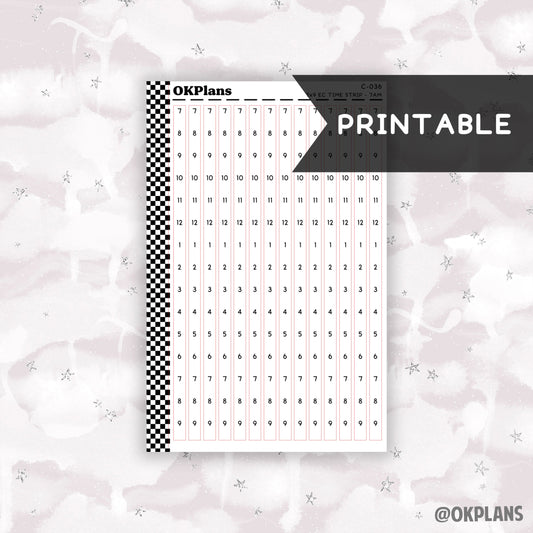 7x9 EC Time Strips - 7AM // Printable  // C-036 // Functional