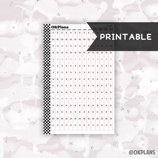 7x9 EC Time Strips - 9AM // Printable  // C-201 // Functional