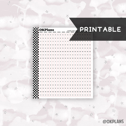Sterling Ink Time Strips - 5AM // Printable  // C-441 // Functional