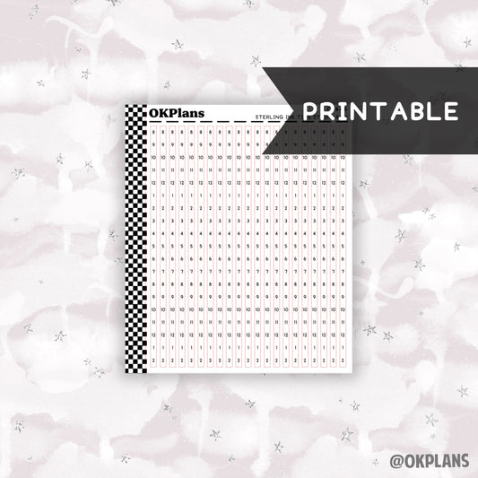 Sterling Ink Time Strips - 8AM // Printable  // C-444 // Functional