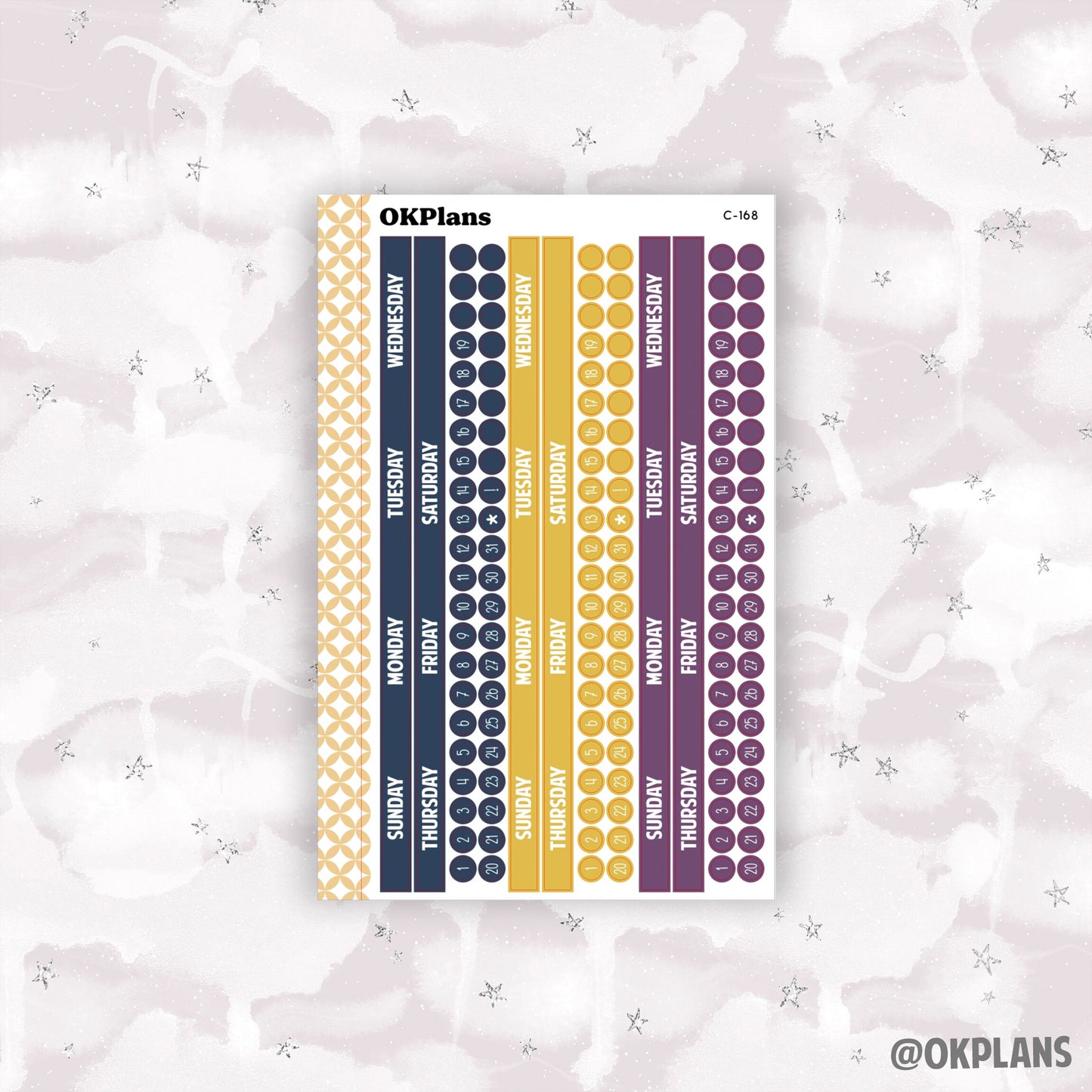 Sunday Start Monthly Strips // Printable // EC 8.5x11