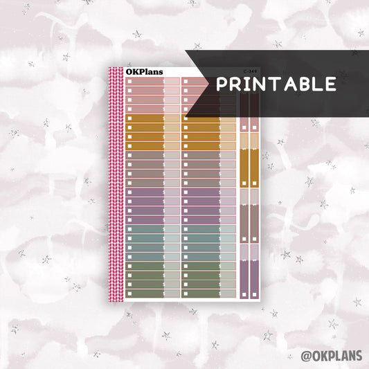 8.5x11 Expense Labels // Printable // Bold Blooms // C-349 // Multicolor Functional