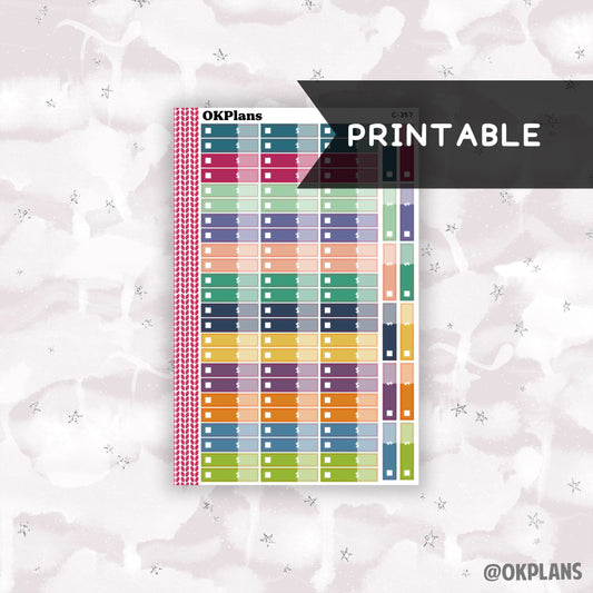 A5 Expense Labels // Printable // EC Multi // C-357 // Multicolor Functional