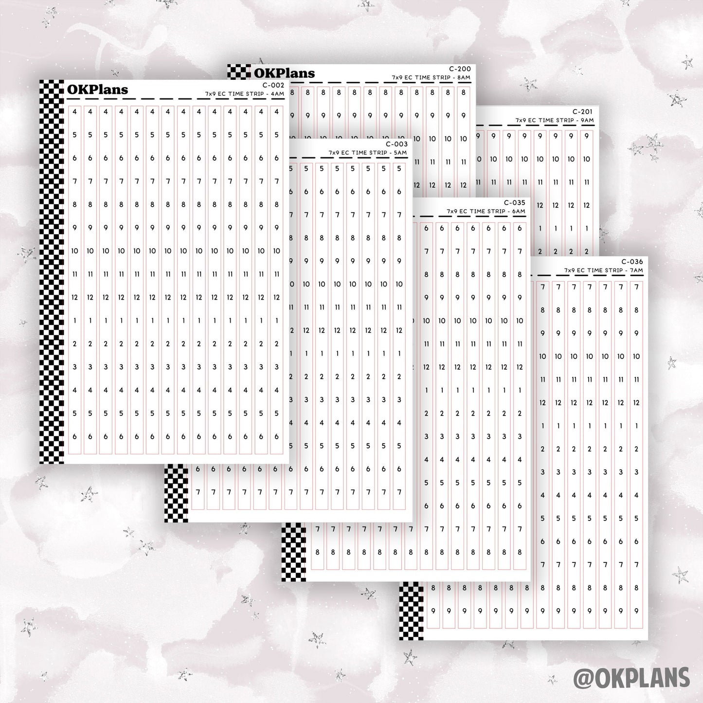 7x9 EC Time Strips // C-002 or C-003 or C-035 or C-036 or C-200 or C-201 // Functional
