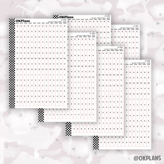 7x9 EC Time Strips // C-002 or C-003 or C-035 or C-036 or C-200 or C-201 // Functional