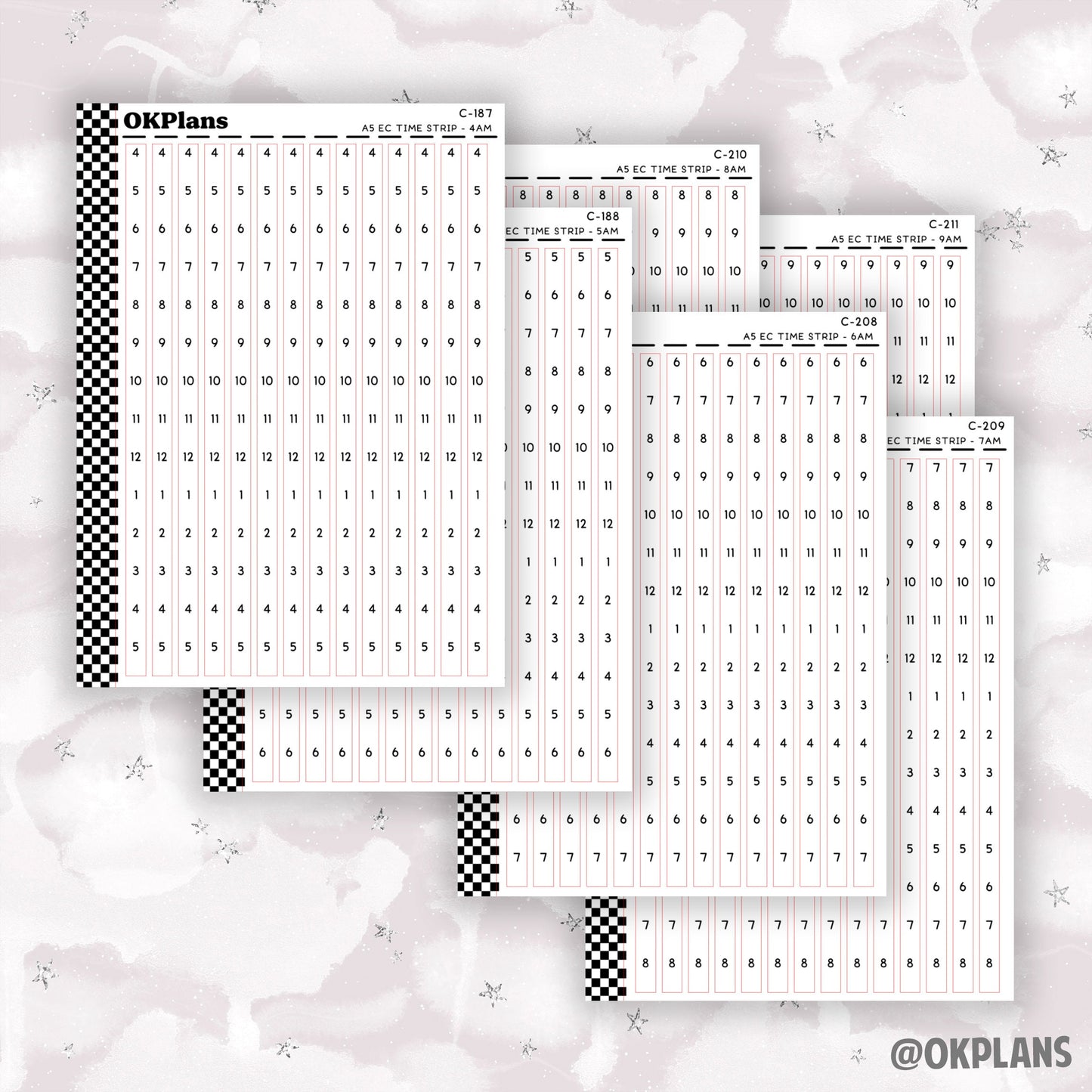 A5 EC Time Strips // C-187 or C-188 or C-208 or C-209 or C-210 or C-211 // Functional