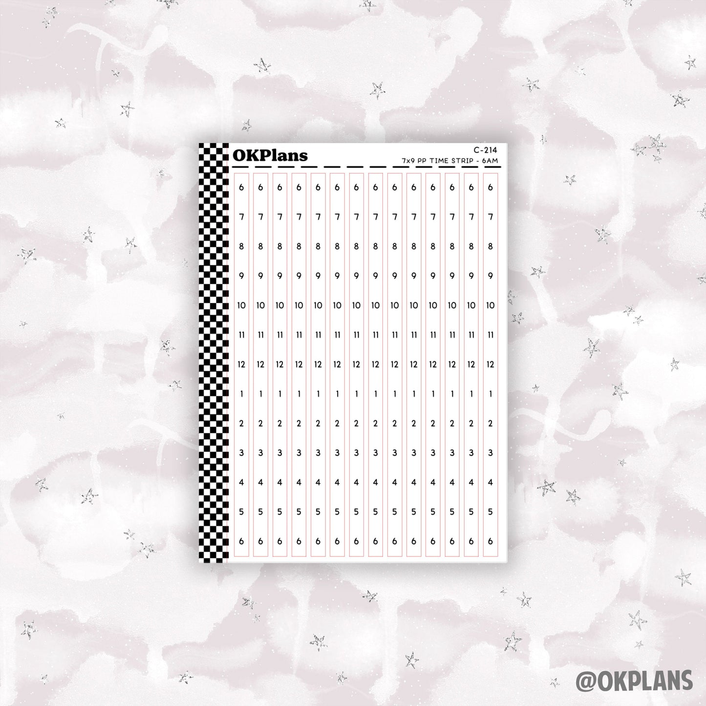 7x9 PP Hourly Time Strips // C-212 or C-213 or C-214 or C-215 or C-216 or C-244 // Functional