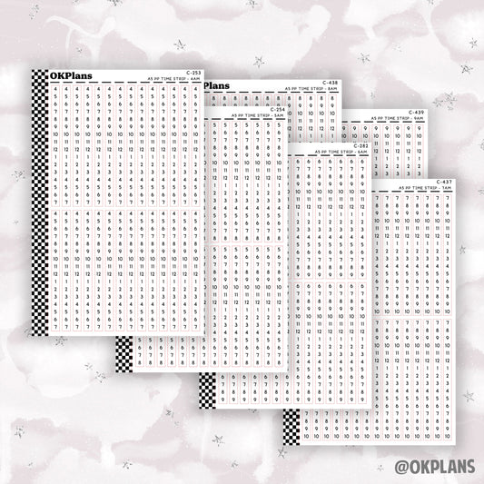 A5 PP Daily Time Strips // C-253 or C-254 or C-282 or C-437 or C-238 or C-239 // Functional
