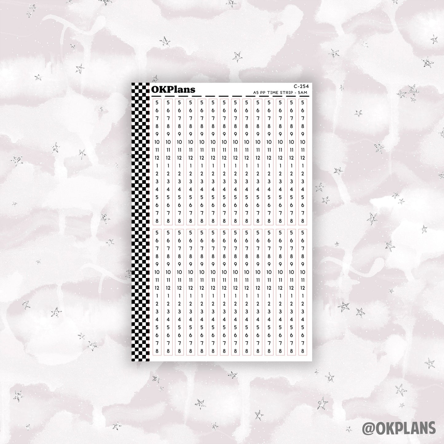 A5 PP Daily Time Strips // C-253 or C-254 or C-282 or C-437 or C-238 or C-239 // Functional