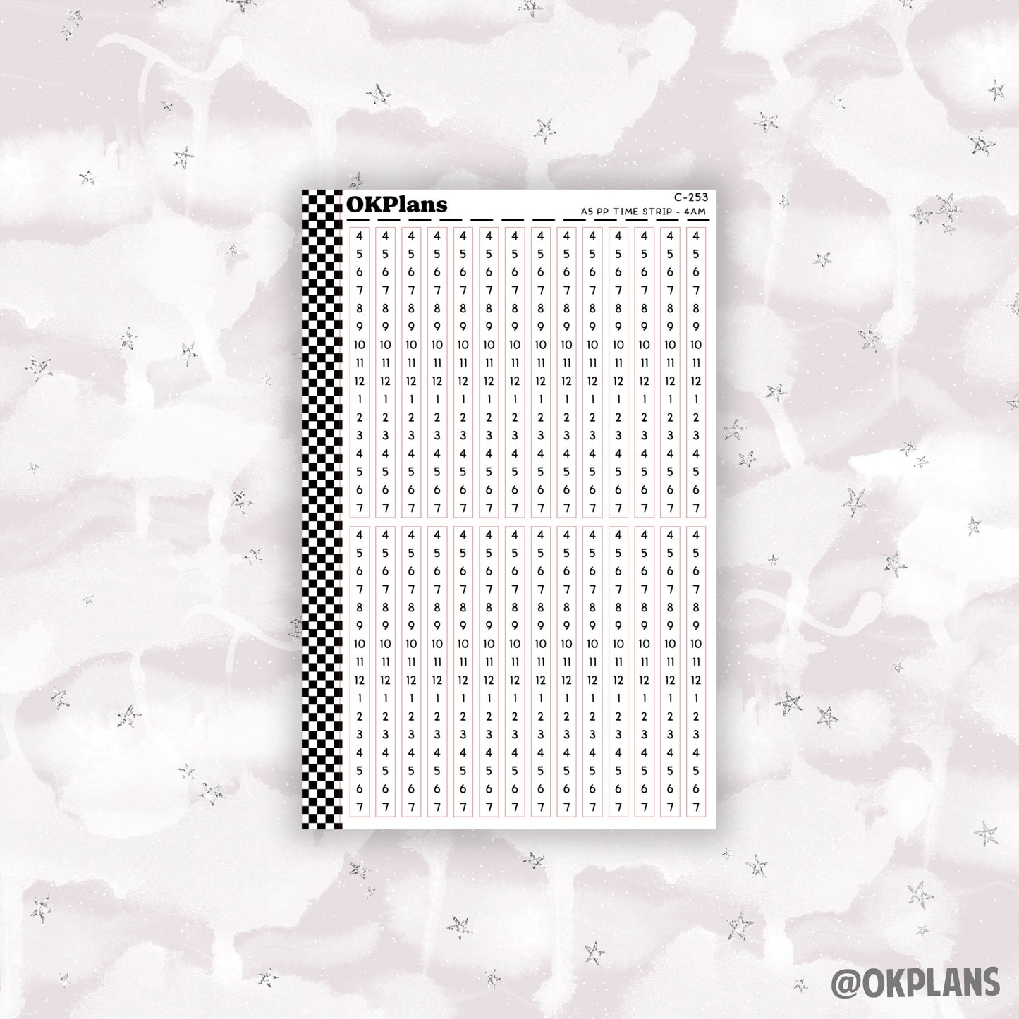 A5 PP Daily Time Strips // C-253 or C-254 or C-282 or C-437 or C-238 or C-239 // Functional