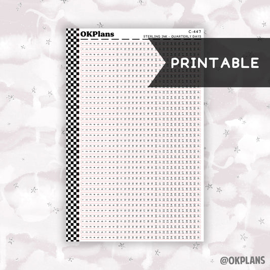 Sterling Ink Quarterly Strips // Printable // C-447 // Functional