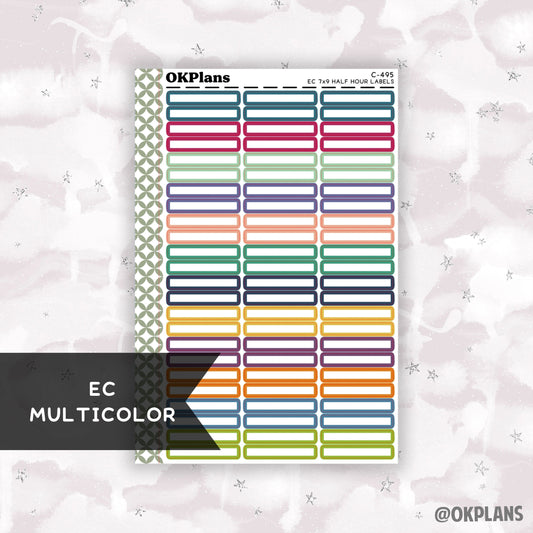 Half Hour 7x9 EC Labels // EC Multicolor // C-495 // Multicolor Functional