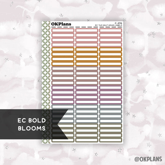 Half Hour 7x9 EC Labels // EC Bold Blooms // C-496 // Multicolor Functional