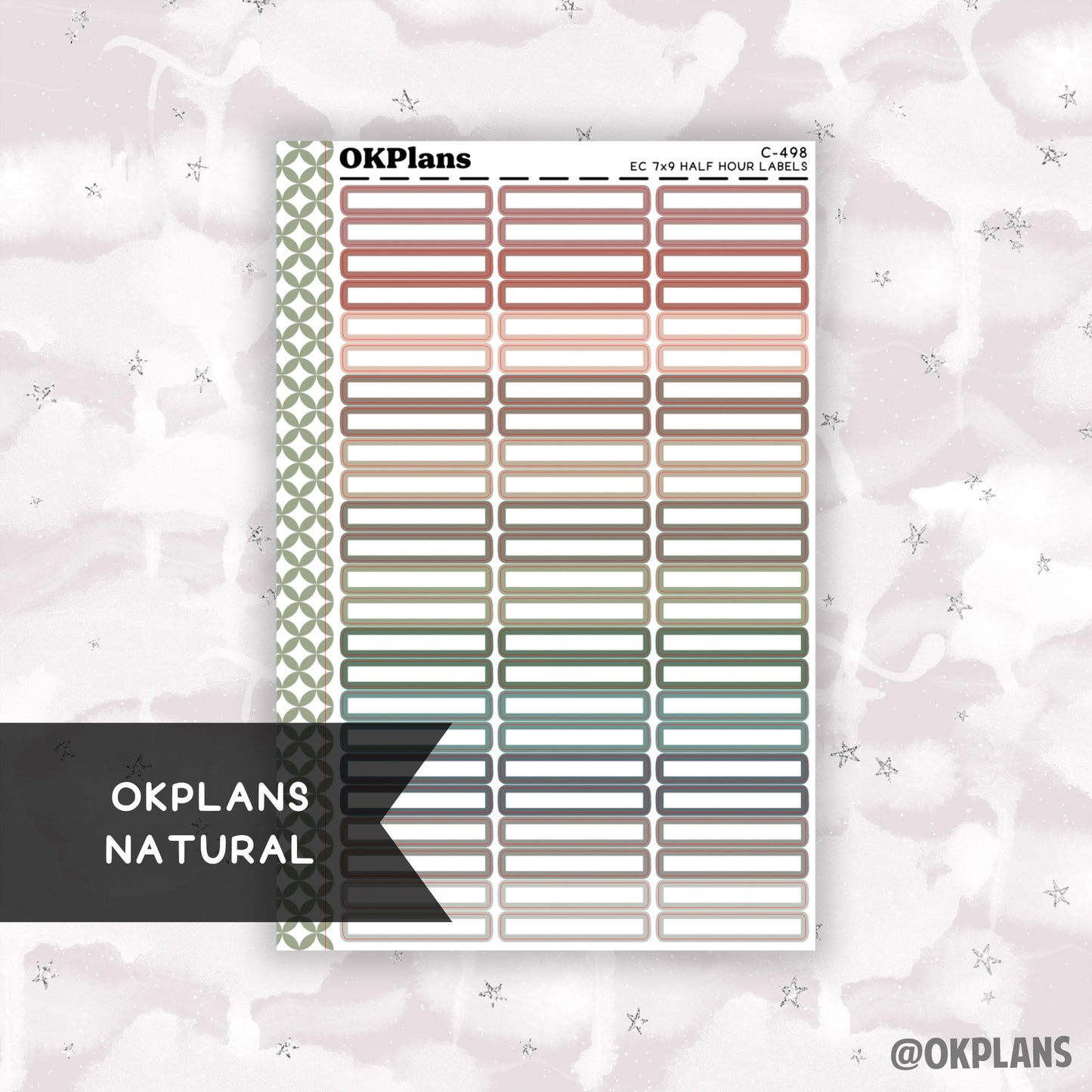 Half Hour 7x9 EC Labels // Natural // C-498 // Multicolor Functional