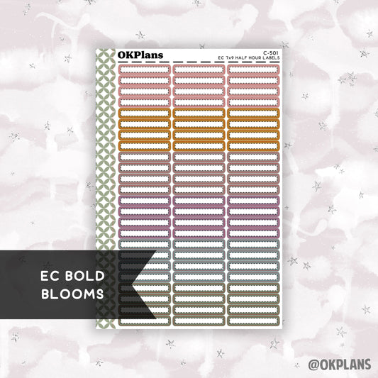 Half Hour 7x9 EC Dash Labels // EC Bold Blooms // C-501 // Multicolor Functional