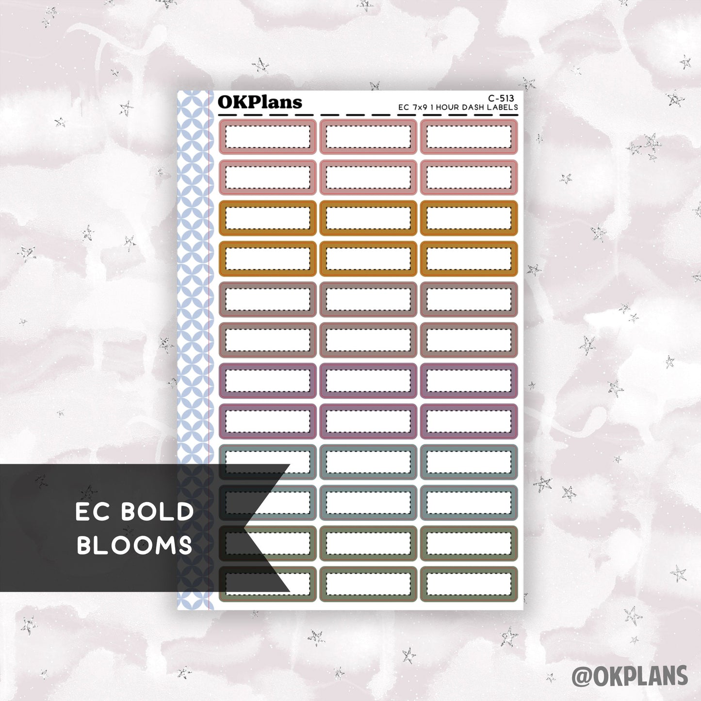 1 HR 7x9 EC Dash Labels // EC Bold Blooms // C-513 // Multicolor Functional