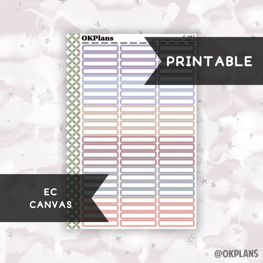 Half Hour 7x9 EC Labels // EC Canvas // Printable // C-497 // Multicolor Functional