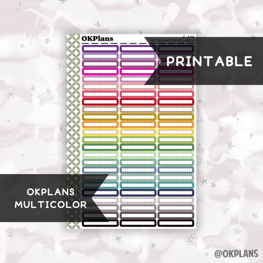 Half Hour 7x9 EC Dash Labels // Multicolor // Printable // C-499 // Multicolor Functional