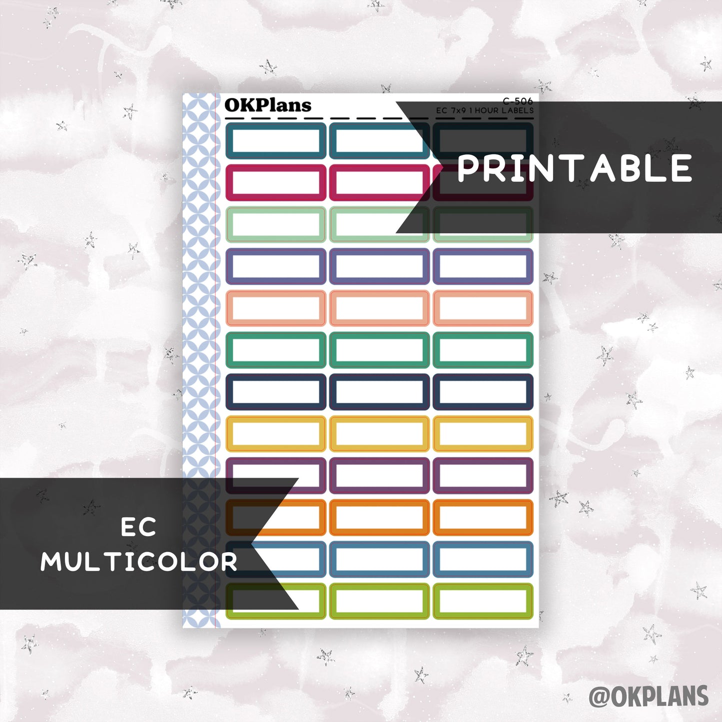 1 HR 7x9 EC Labels // EC Multicolor // Printable // C-506 // Multicolor Functional