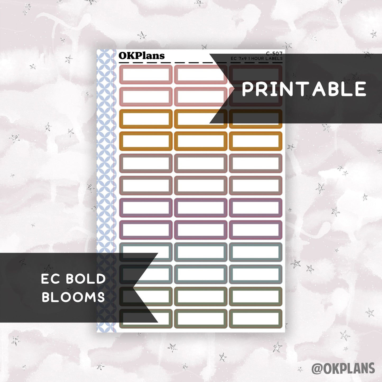 1 HR 7x9 EC Labels // EC Bold Blooms // Printable // C-507 // Multicolor Functional