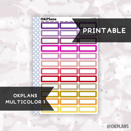 1 HR 7x9 EC Dash Labels // Multicolor 1 // Printable // C-510 // Multicolor Functional