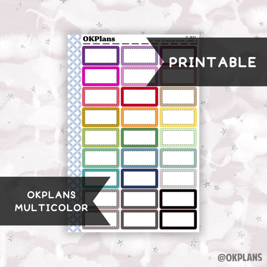 1.5 HR 7x9 EC Dash Labels // Multicolor // Printable // C-521 // Multicolor Functional