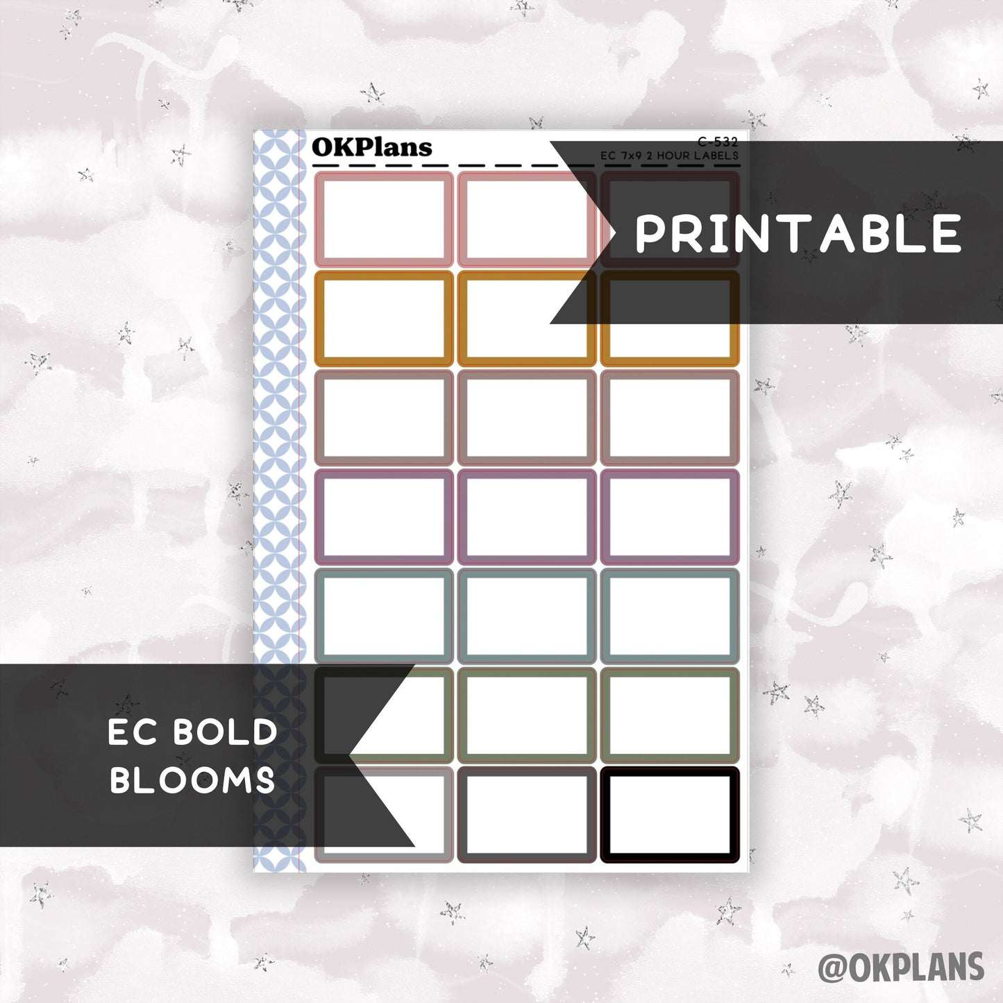 2 HR 7x9 EC Labels // EC Bold Blooms // Printable // C-532 // Multicolor Functional