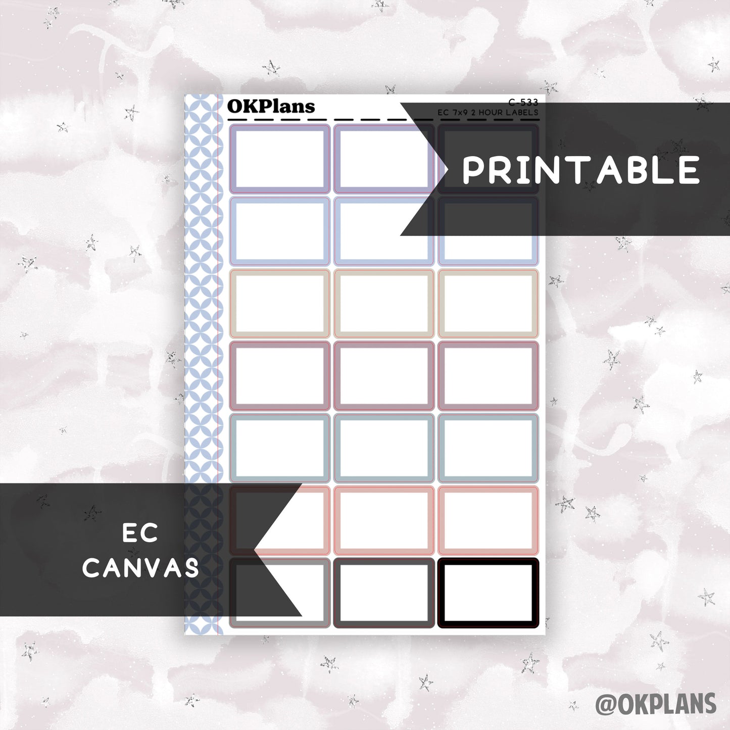 2 HR 7x9 EC Labels // EC Canvas // Printable // C-533 // Multicolor Functional