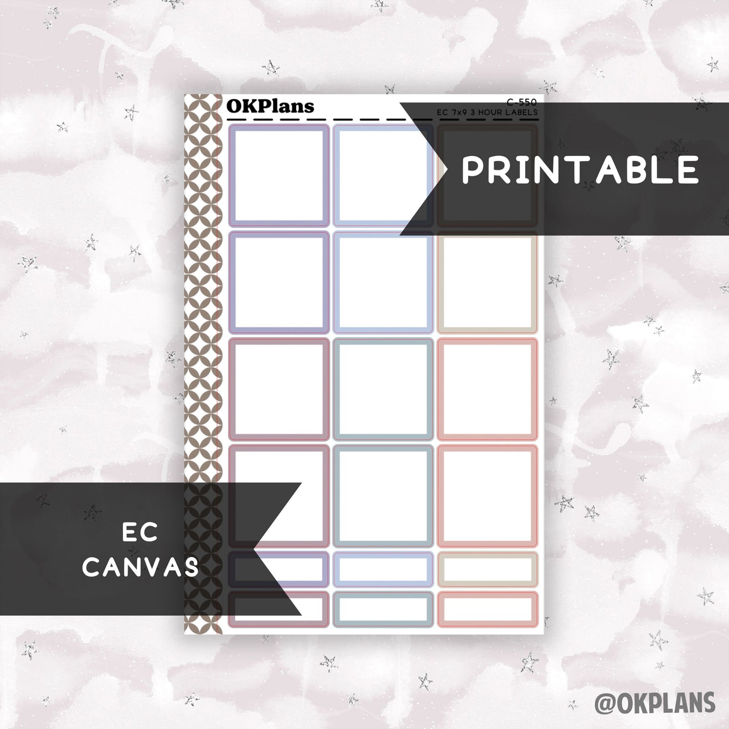 3 HR 7x9 EC Labels // EC Canvas // Printable // C-550 // Multicolor Functional