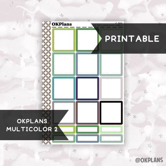 3 HR 7x9 EC Dash Labels // Multicolor 2 // Printable // C-553 // Multicolor Functional