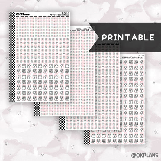 AirPods // Printable // I-003 // Icons