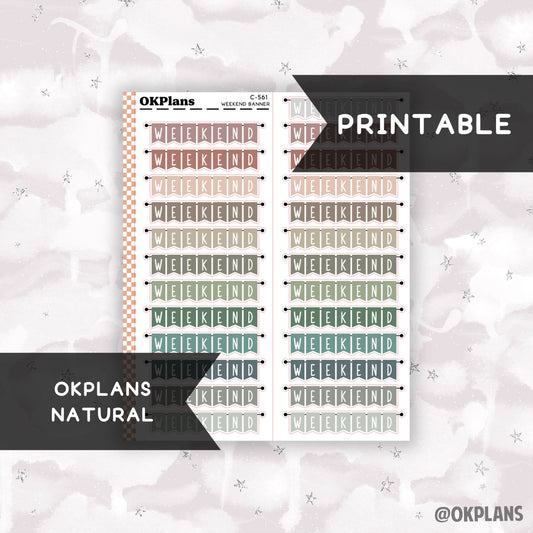 Weekend Banner // Natural // Printable // C-561 // Multicolor Functional