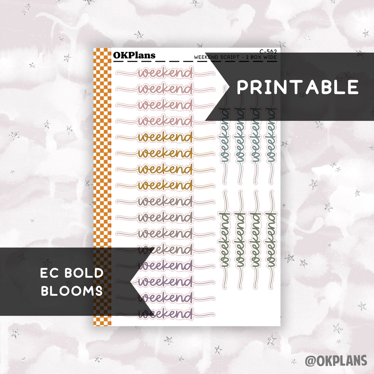 Weekend Script // Printable // EC Bold Blooms // C-562 // Multicolor Functional