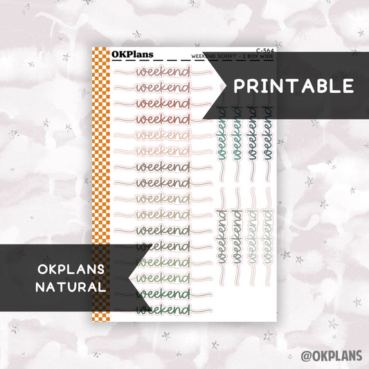 Weekend Script // Printable // Natural // C-564 // Multicolor Functional